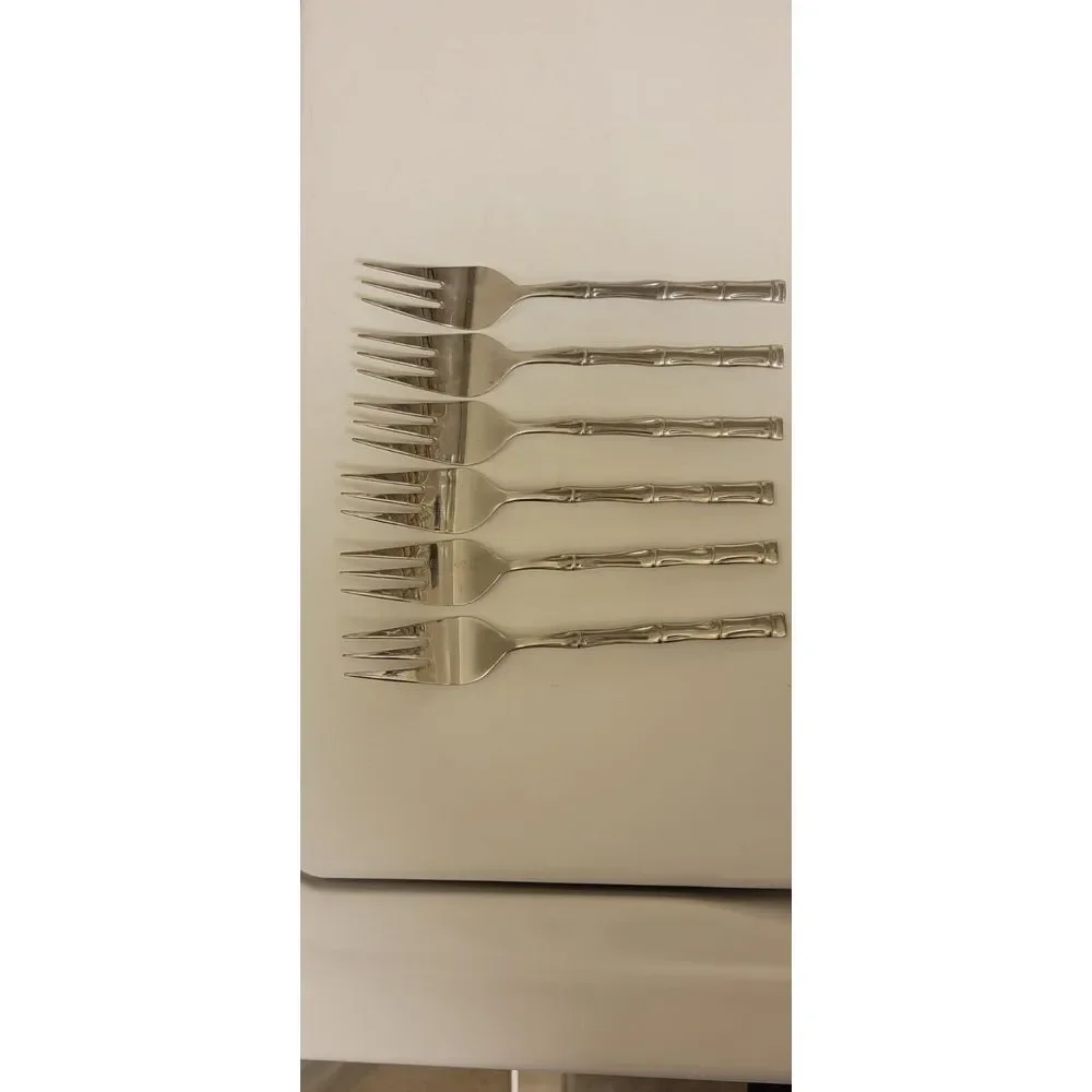 EXOTIC BAMBOO Set of 6 Salad Forks 6‎ 1/2